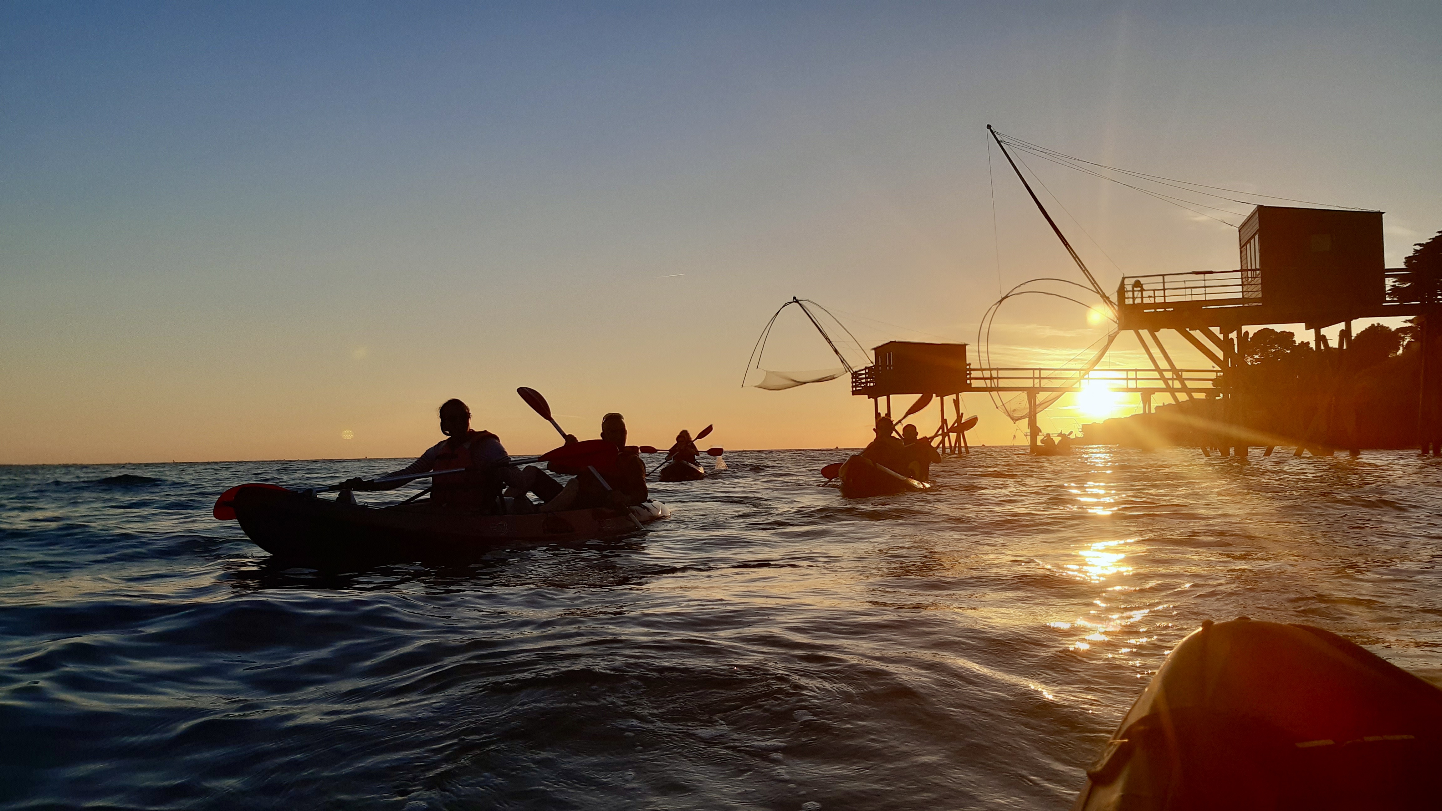 Balade en kayak au coucher du soleil à Pornic